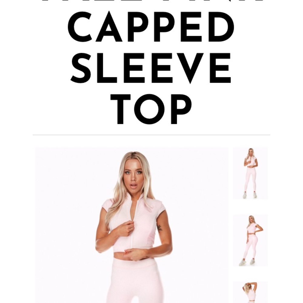 Saski Collection Pale Pink Capped Sleeve top M